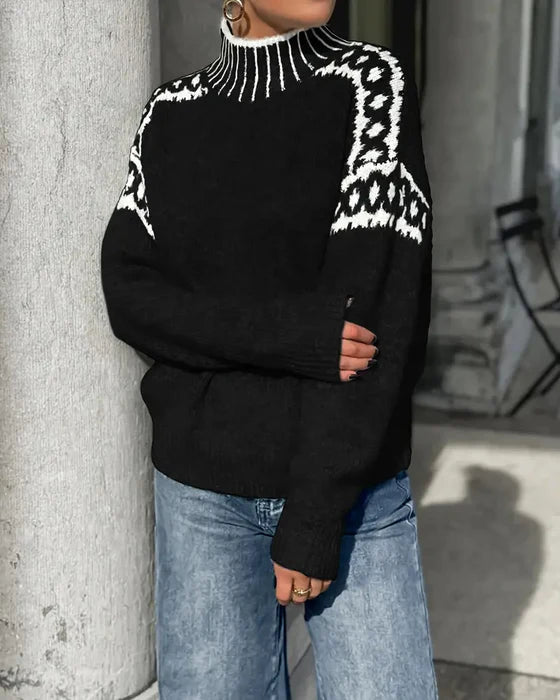 Tressia - Maglione Lavorato a Maglia Con Collo Alto