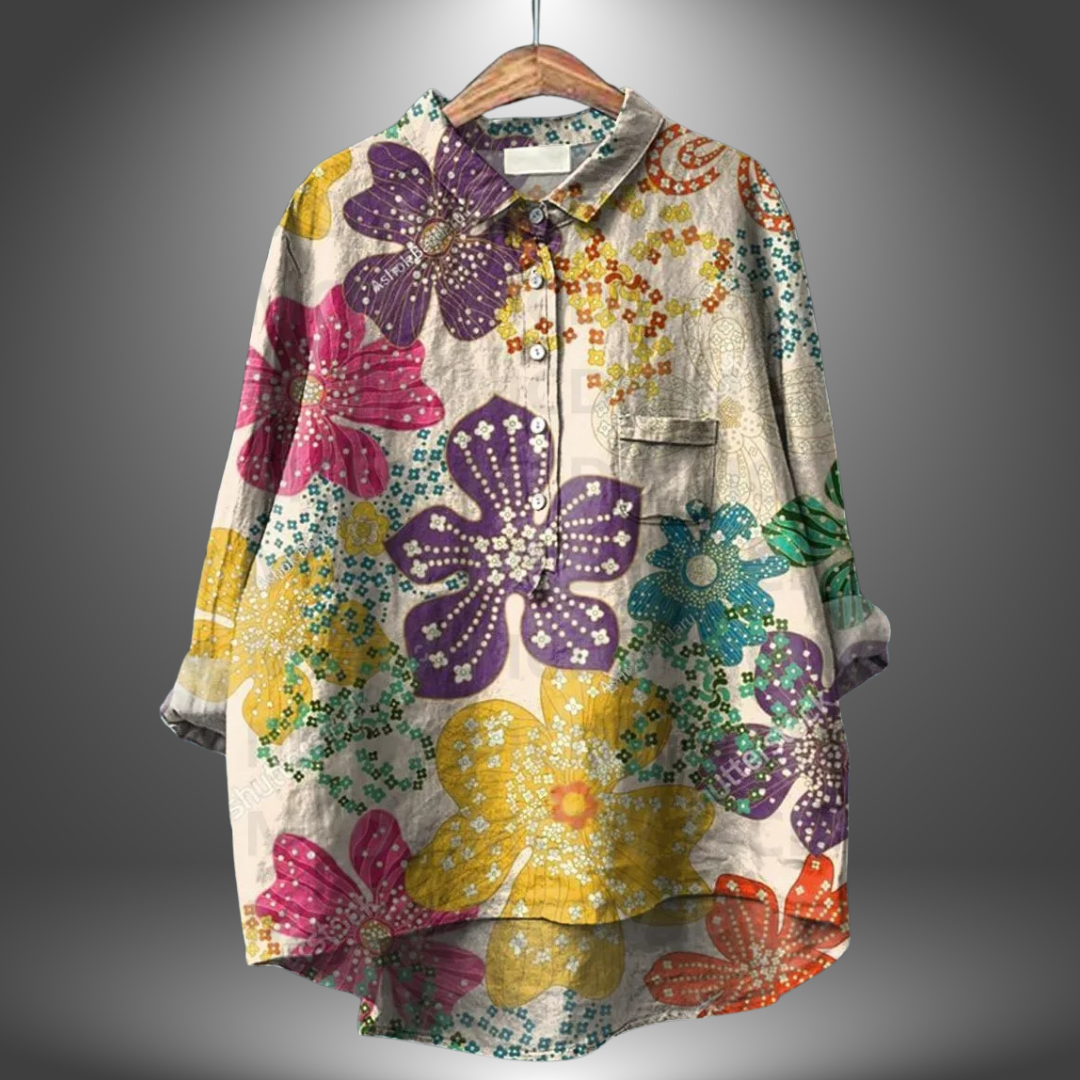 Luiza - Camicia Floreale Realizzata a Mano
