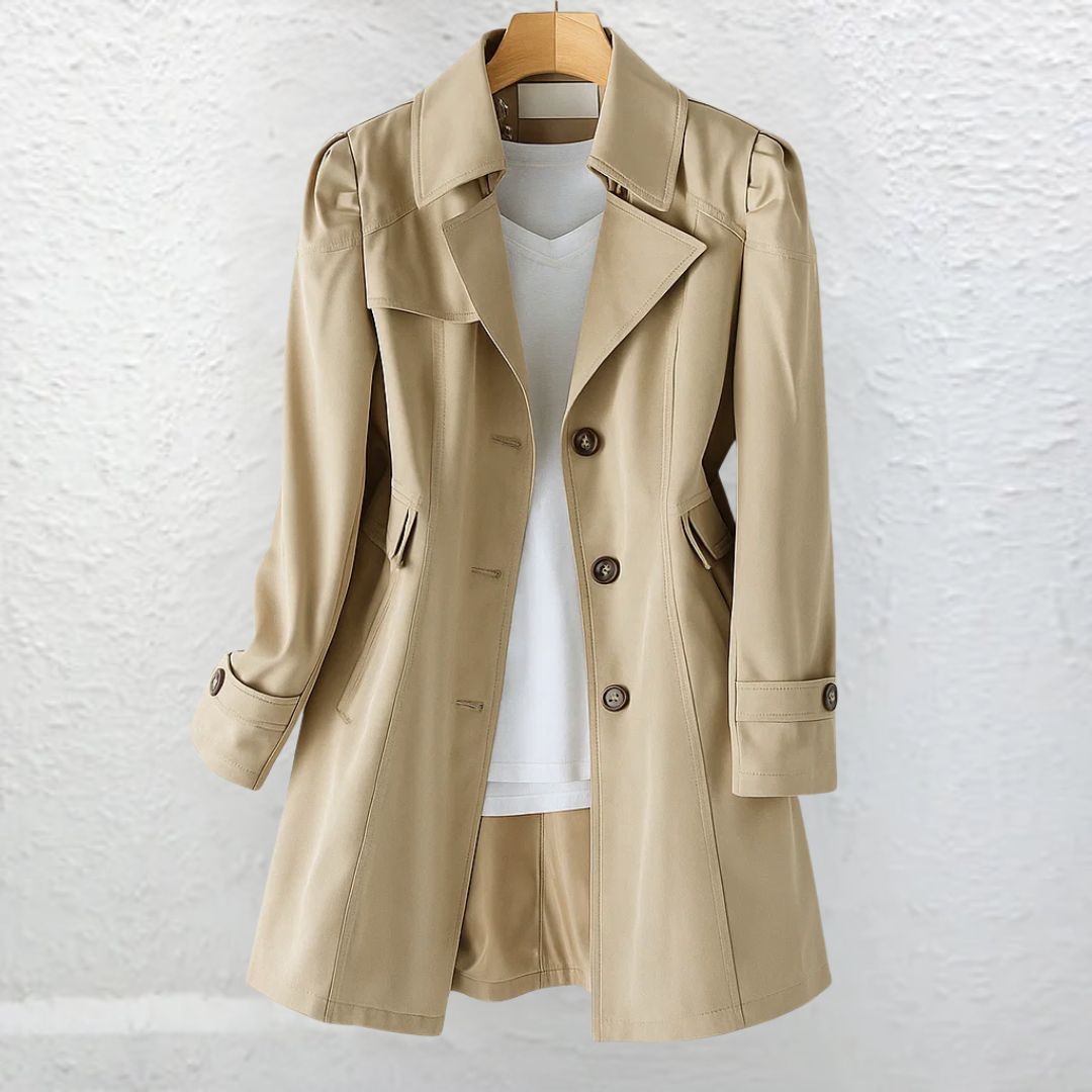 Ellice - Trench a Maniche Lunghe Con Bottoni