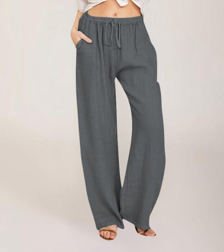 Maialen - Pantaloni Larghi In Lino Per l'estate