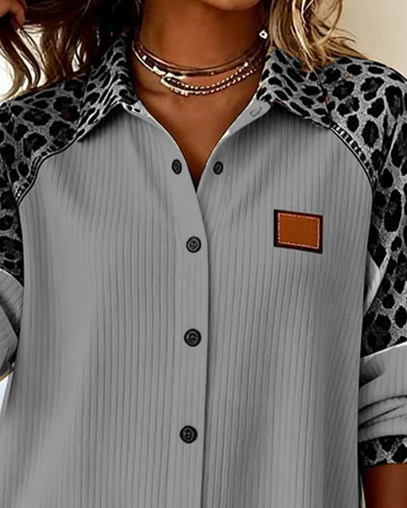 Jordana - Camicia Con Colletto Abbottonato e Stampa Leopardata