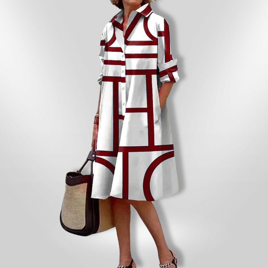 Lynna - Abito Midi Casuale Con Tasche E Bottoni