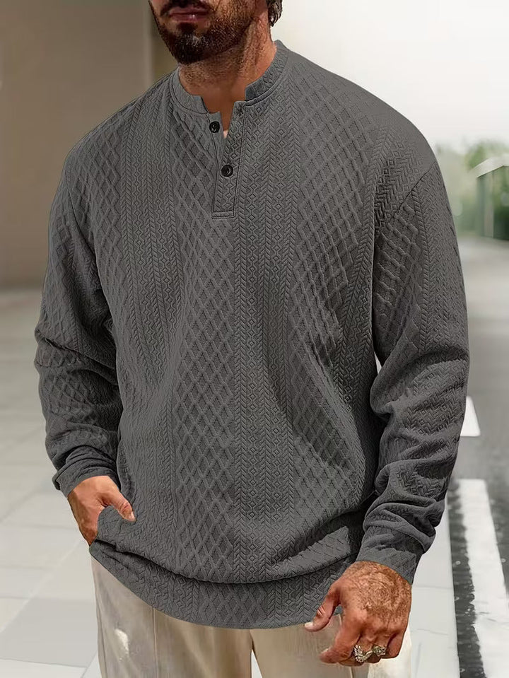 Mathew – Maglione Henley a Maniche Lunghe In Maglia Geometrica