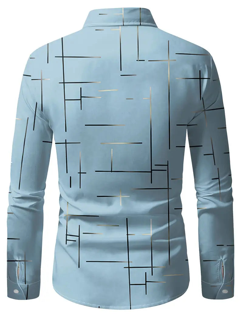 Nerio - Camicia a Maniche Lunghe Con Stampa Geometrica