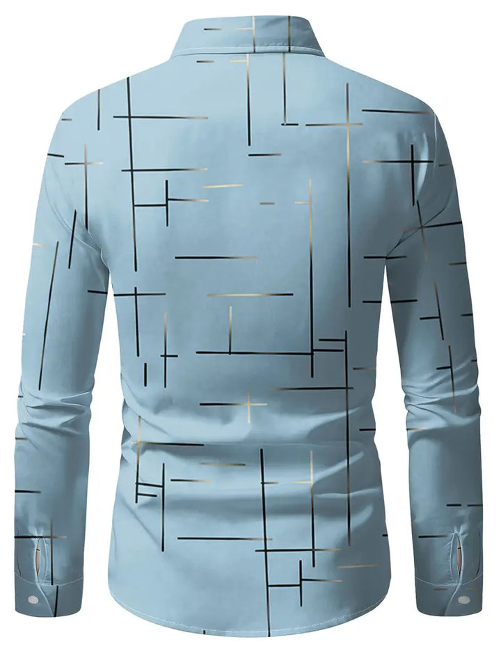 Nerio - Camicia a Maniche Lunghe Con Stampa Geometrica