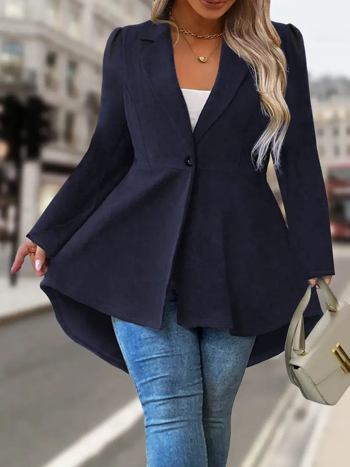 Mackayla - Elegante Blazer a Maniche Lunghe Con Bottone Singolo