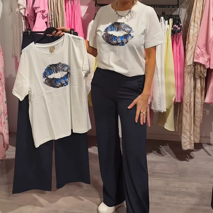 Lynnia - Set Composto Da Top e Pantaloni Stampati