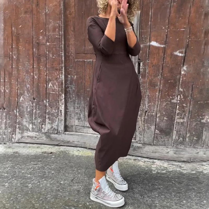 Vionel - Abito In Poliestere A Maniche Lunghe Con Tasche