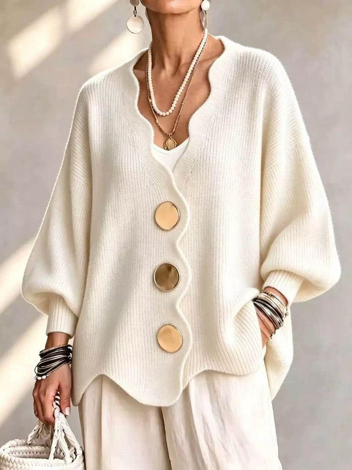 Gilian - Cardigan Abbottonato Con Bordo Smerlato