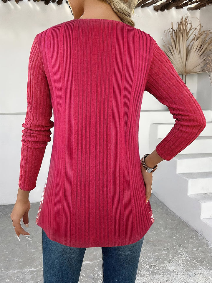 Lizeth - Maglietta a Maniche Lunghe Con Collo Rotondo