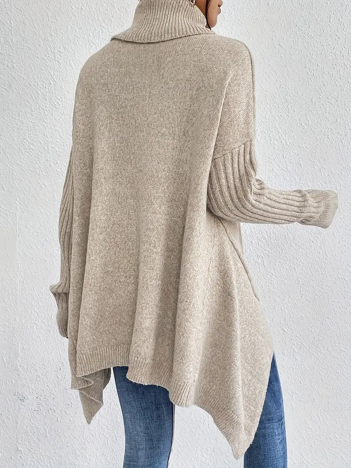 Laora - Maglione Casuale a Maniche Lunghe Con Collo Alto