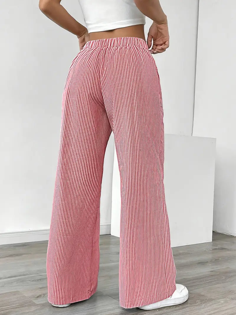 Alina - Elegante Pantalone A Righe Con Tasche