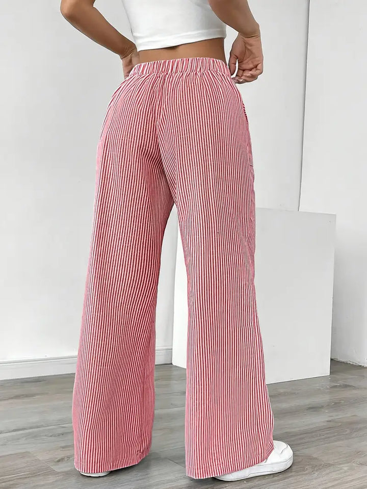 Alina - Elegante Pantalone A Righe Con Tasche