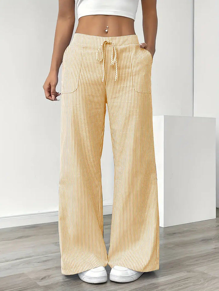 Alina - Elegante Pantalone A Righe Con Tasche