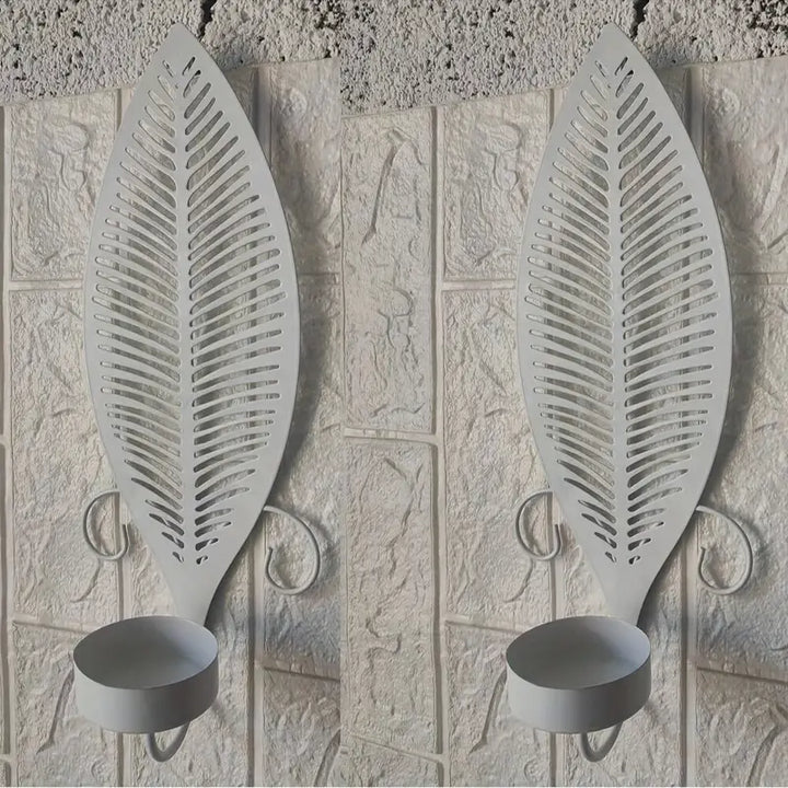 FoliGlow - Set Di Portacandele Con Disegno a Foglia