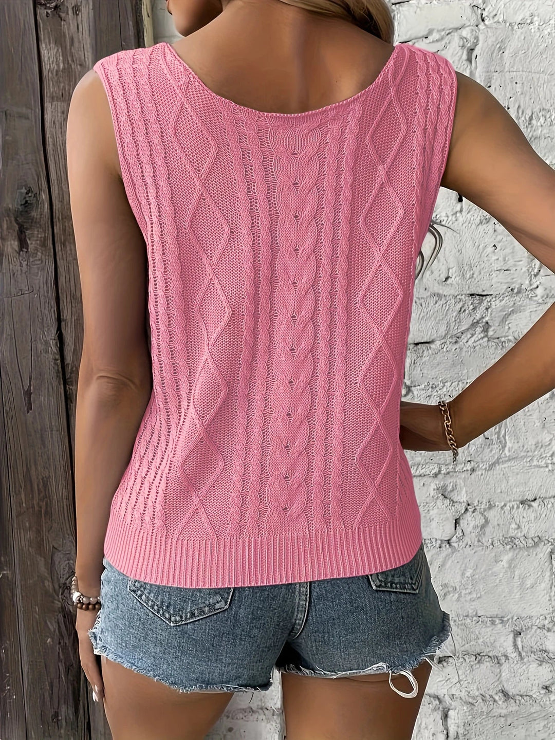 Juno - Top Casual Senza Maniche Con Scollo a V