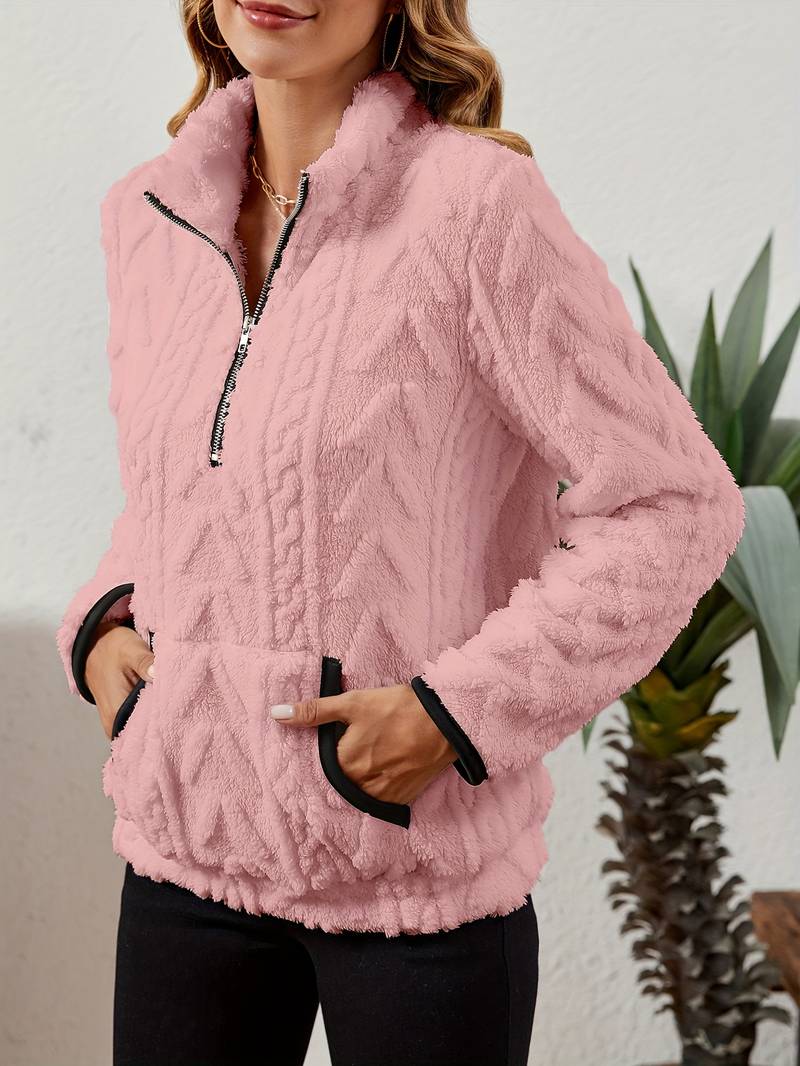 Naama - Maglione Elegante Con Mezza Zip e Tasca