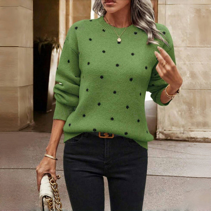 Gergana - Maglione a Pois Lavorato a Maglia