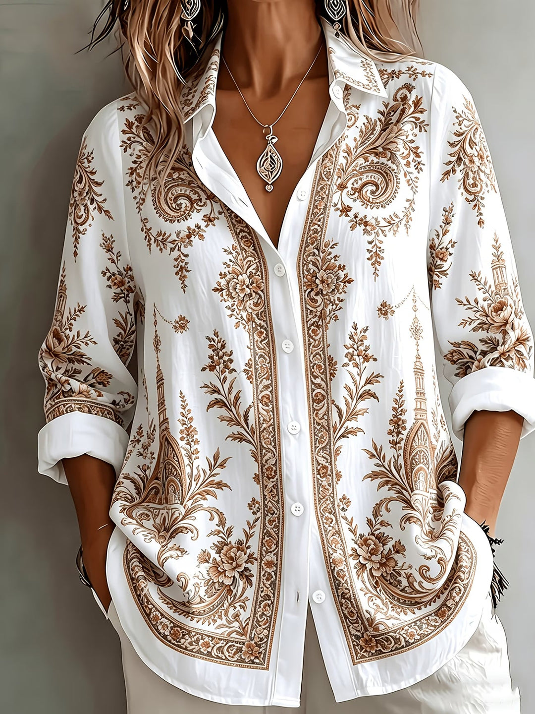 Aldana - Camicia a Maniche Lunghe Con Bottoni