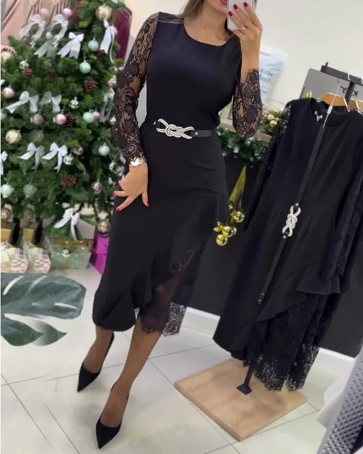 Nafisa - Abito Aderente in Pizzo Patchwork