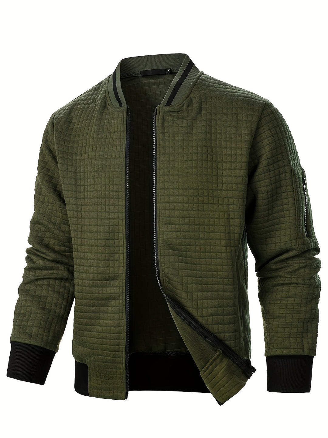 Benjie - Zipper Stand-Up Collar Cardigan Jacket