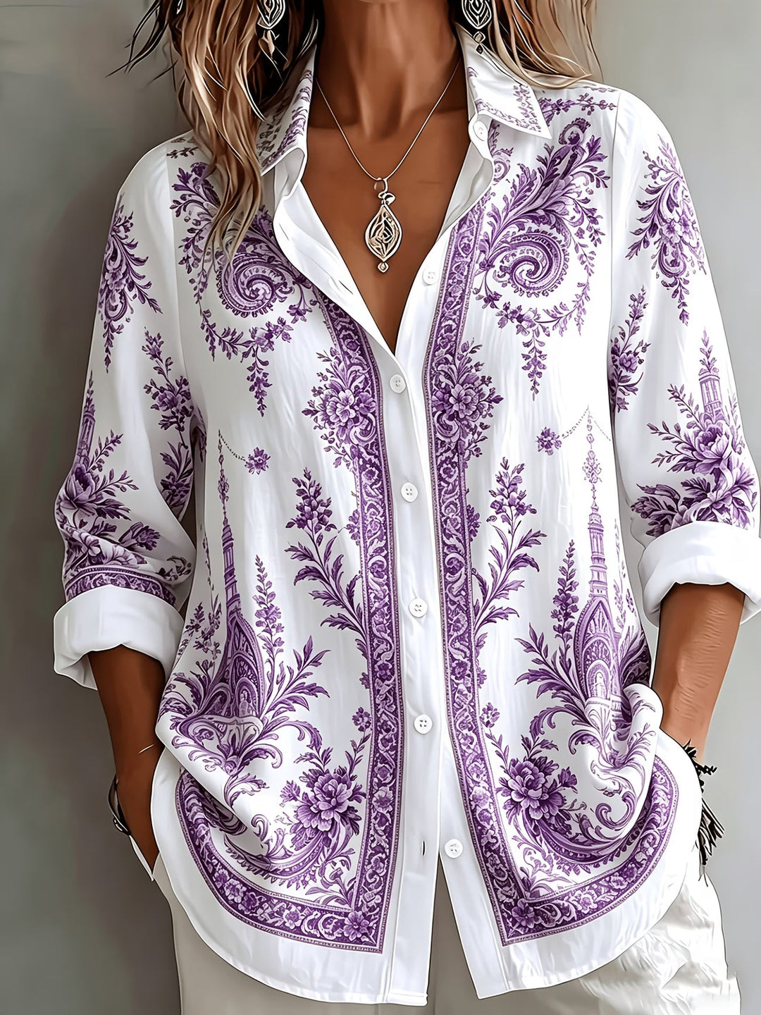 Aldana - Camicia a Maniche Lunghe Con Bottoni