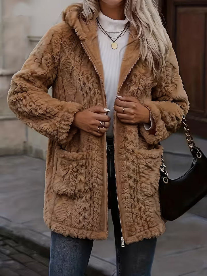 Elima - Cardigan Con Cappuccio, Fodera in Peluche Su Entrambi I Lati E Chiusura Con Cerniera