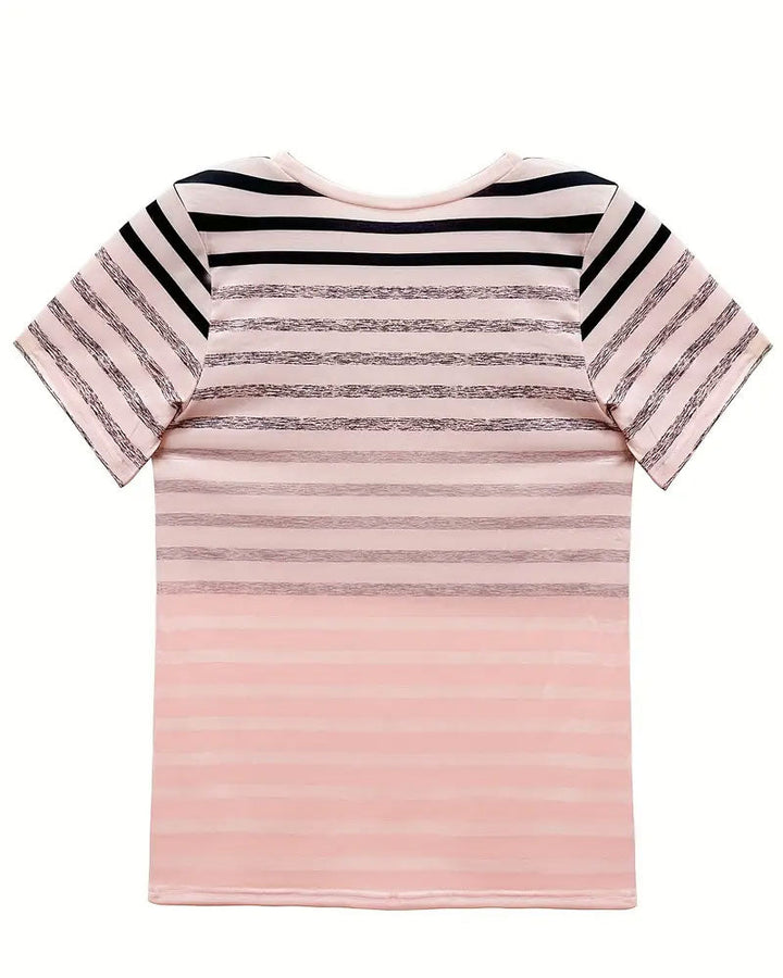 Kellie - T-Shirt A Righe Girocollo E Maniche Corte