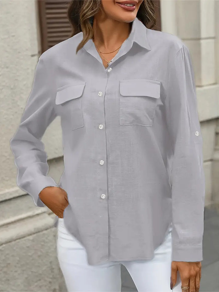 Athena - Camicia In Cotone Con Tasche Frontali