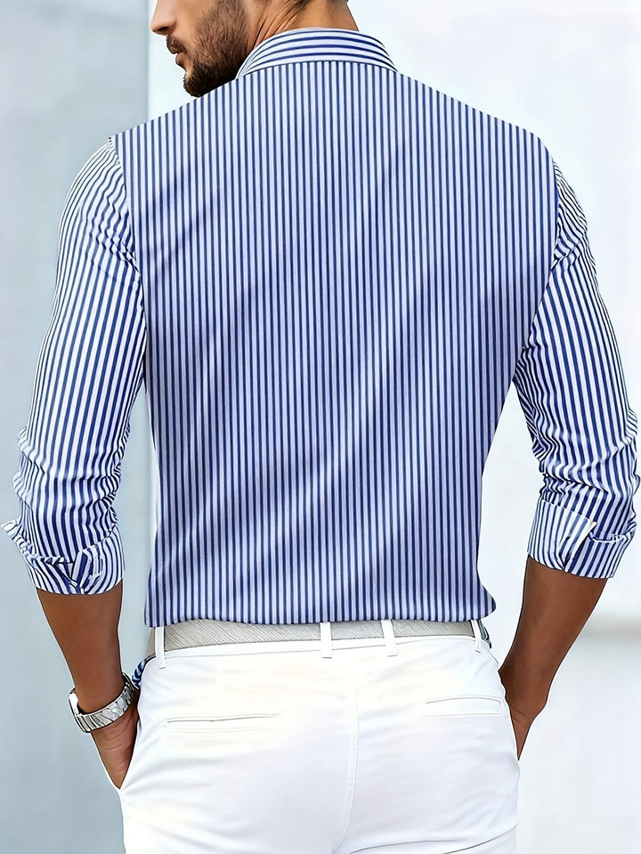 Emmerson - Camicia Vintage a Righe a Maniche Lunghe
