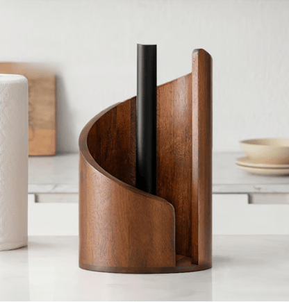 WoodRipple - Portarotolo in Legno per Carta Igienica