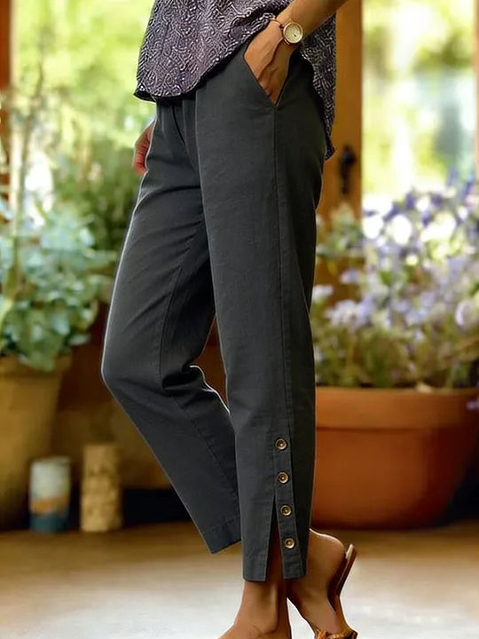 Kileza - Pantaloni Casual Dalla Vestibilità Ampia Con Bottoni