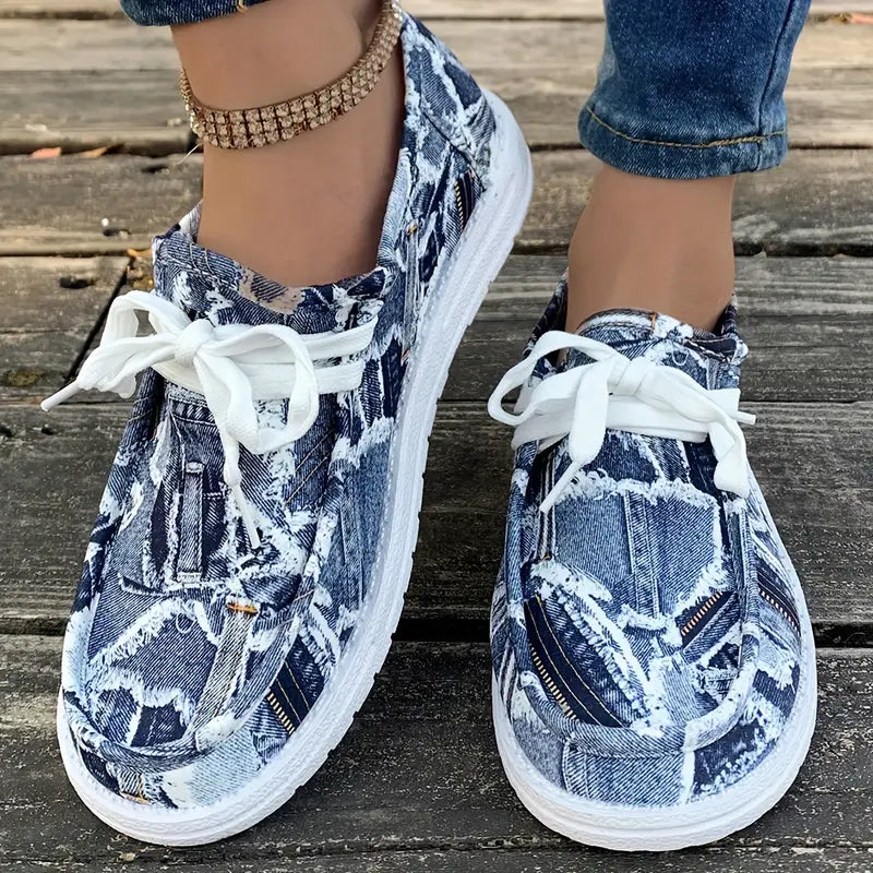Ulanda - Scarpa Da Ginnastica Antiscivolo Con Stampa Denim