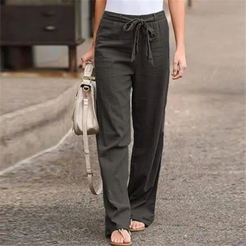 Ilnara - Pantalone in Lino Elasticizzato
