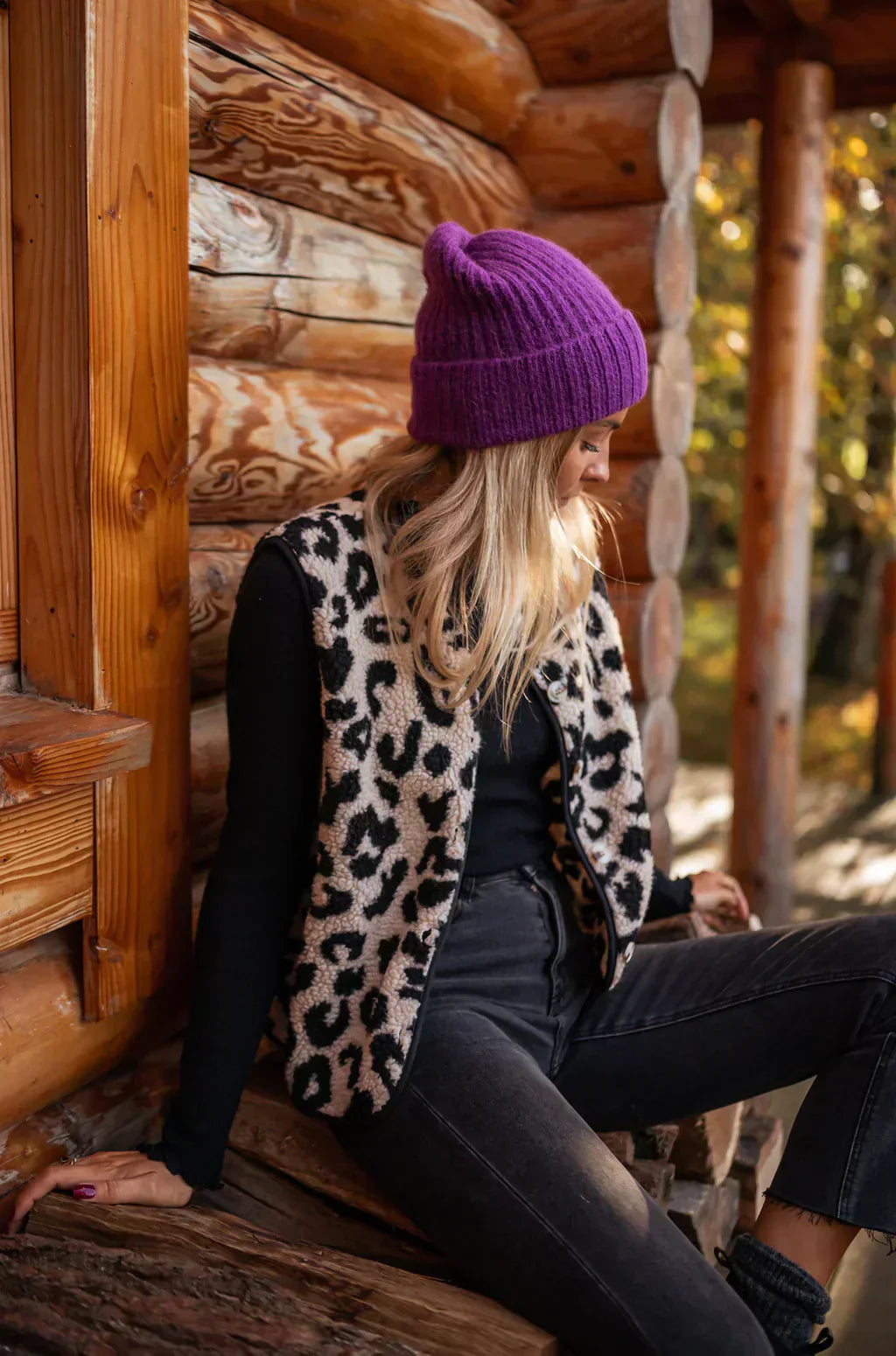 Astrd – Gilet Lavorato a Maglia Leopardato
