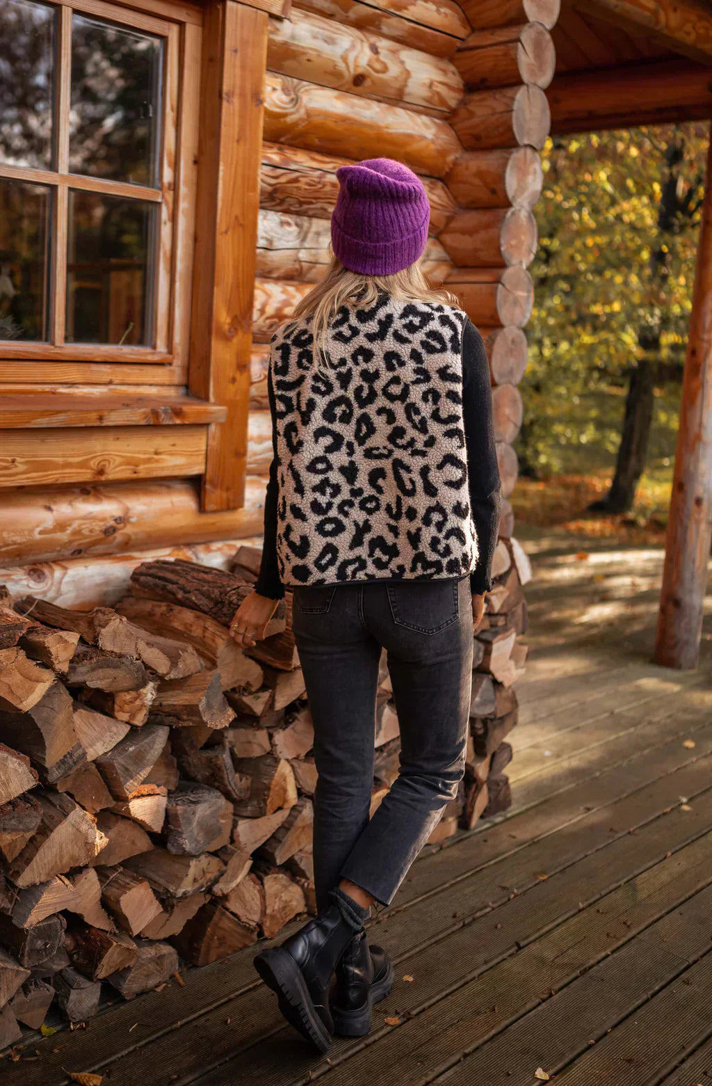 Astrd – Gilet Lavorato a Maglia Leopardato