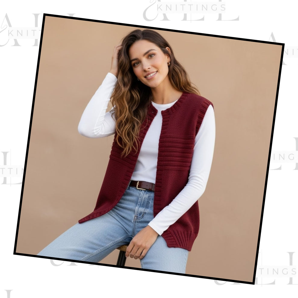 Lizzy - Gilet Senza Maniche Con Scollo Rotondo Ideale Per Guarda a Strati