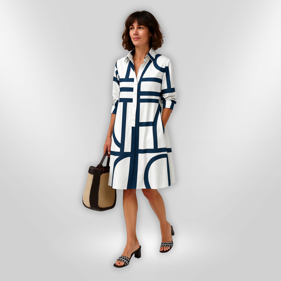 Lynna - Abito Midi Casuale Con Tasche E Bottoni