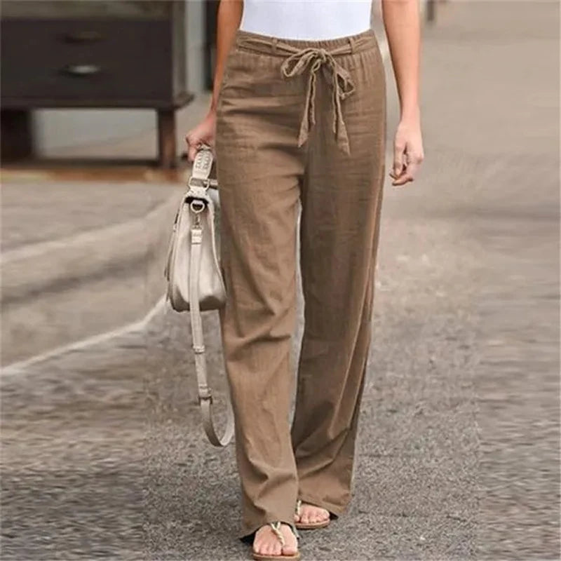 Ilnara - Pantalone in Lino Elasticizzato