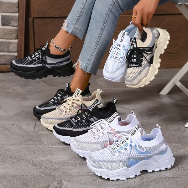 Annelien - Comode Sneakers Lavorate a Maglia