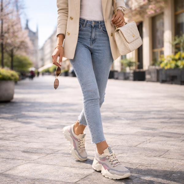 Annelien - Comode Sneakers Lavorate a Maglia