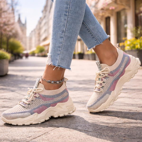 Annelien - Comode Sneakers Lavorate a Maglia