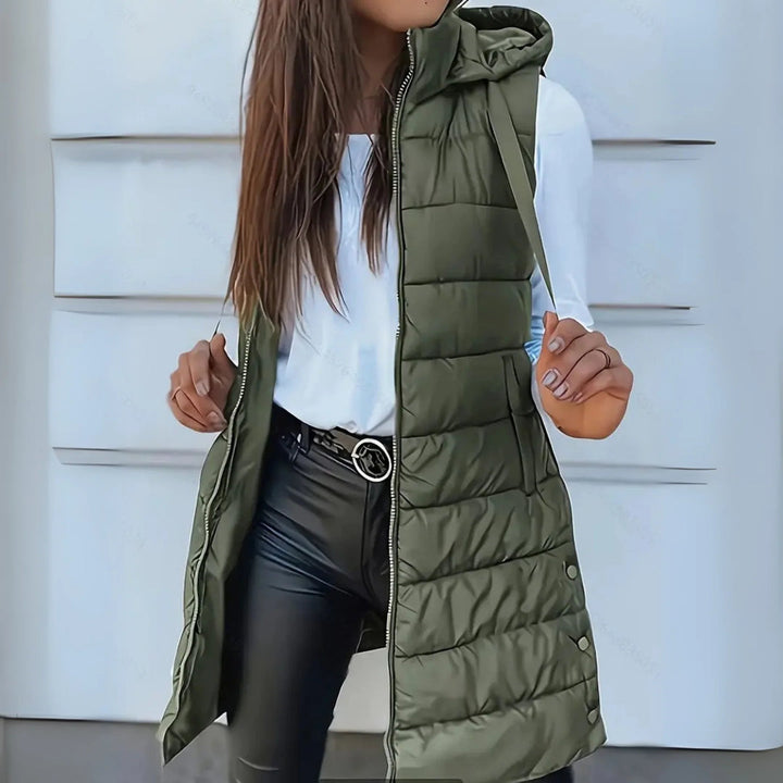 Maurina - Gilet Puffer Lungo Senza Maniche Casual