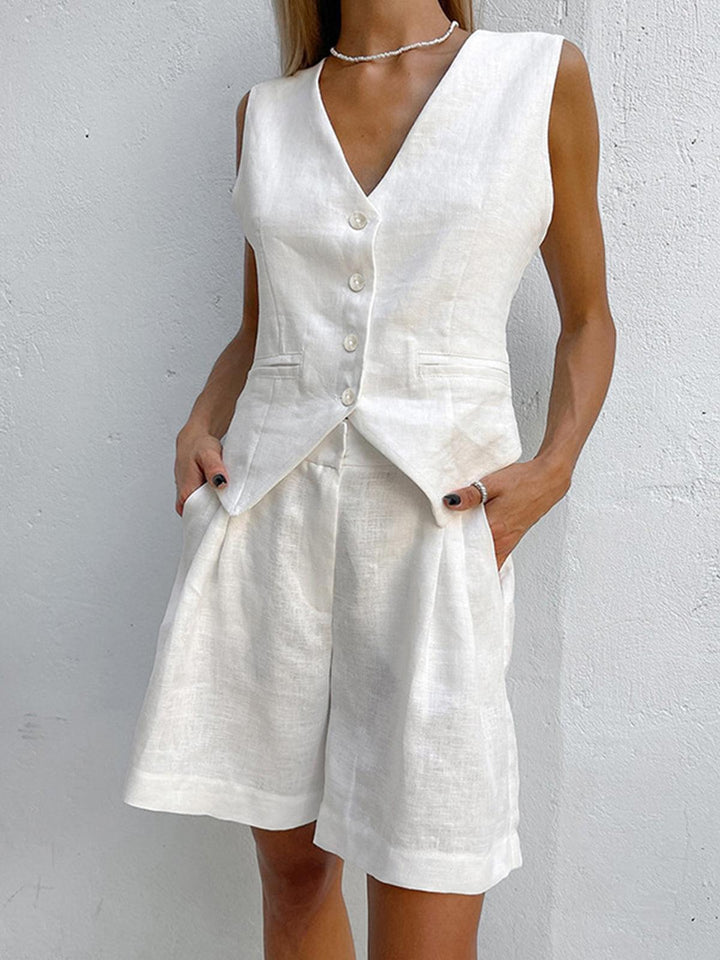 Dynisa - Set Composto Da Canotta e Pantaloncini In Lino