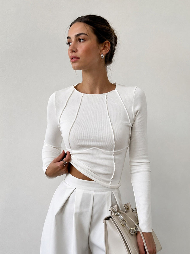Tawia - Maglia a Maniche Lunghe a Costine, Vestibilità Slim