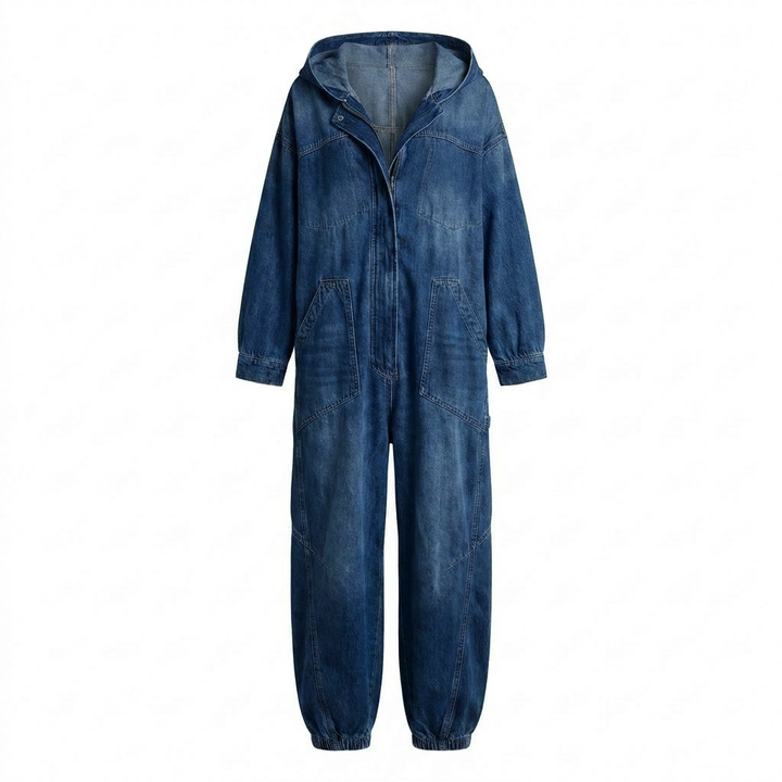 Estielle - Tuta in Denim Con Cappuccio