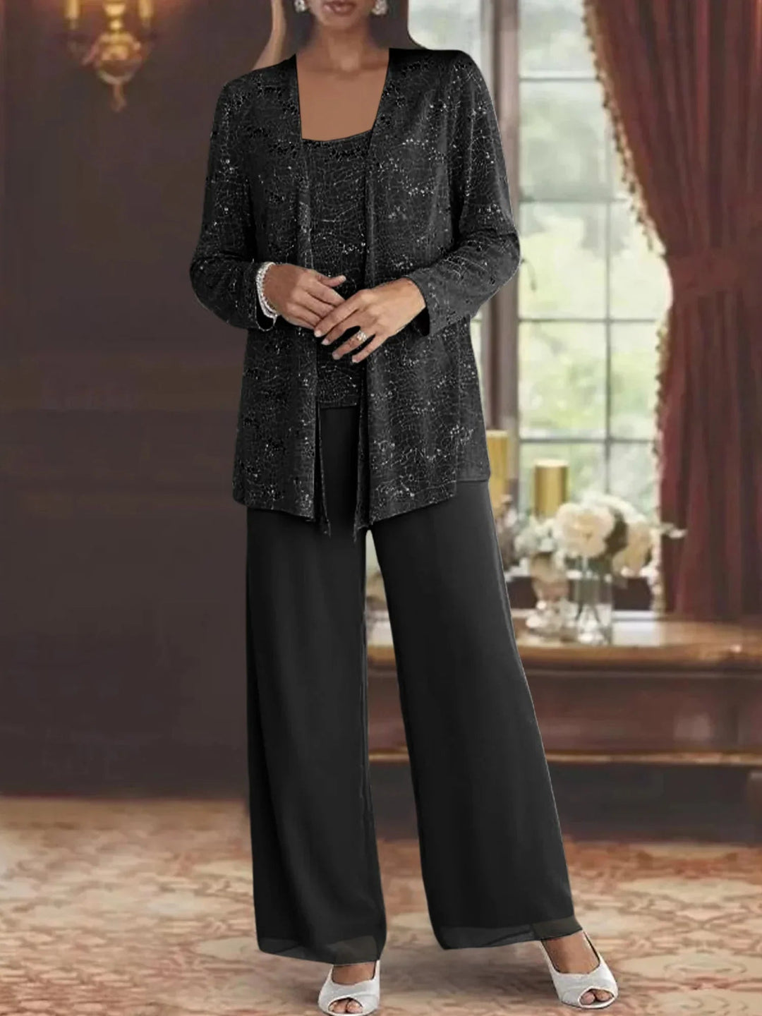 Gimena - Set Composto Da Cardigan E Pantaloni Con Glitter