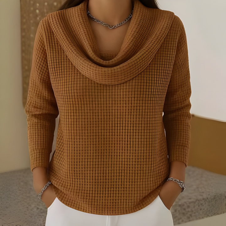 Danela - Elegante Maglione Con Scollo a Cascata