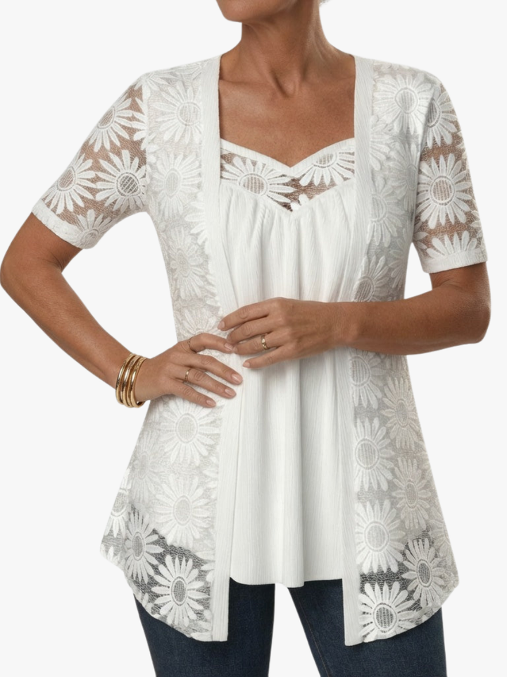 Yahaira - Elegante Camicetta a Maniche Corte