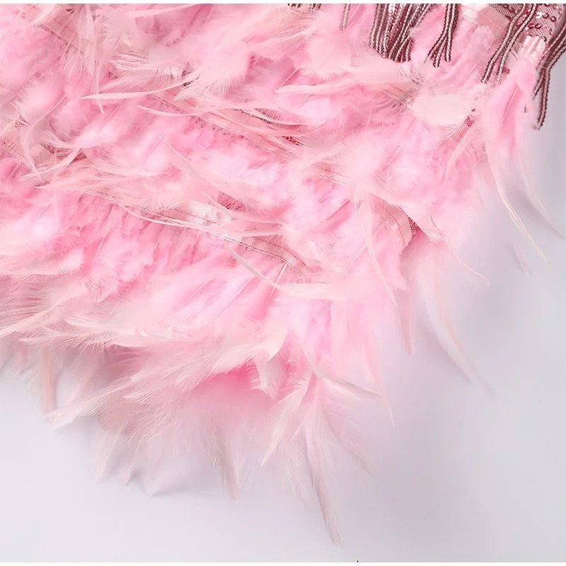 Jemima - Elegante Mini Abito Con Cuciture A Piume